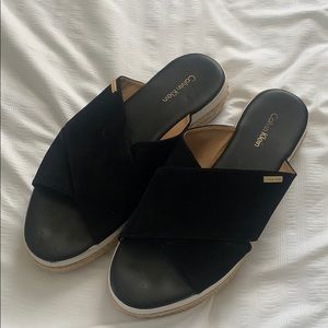 CALVIN KLEIN WEDGE SLIDE ON SANDEL